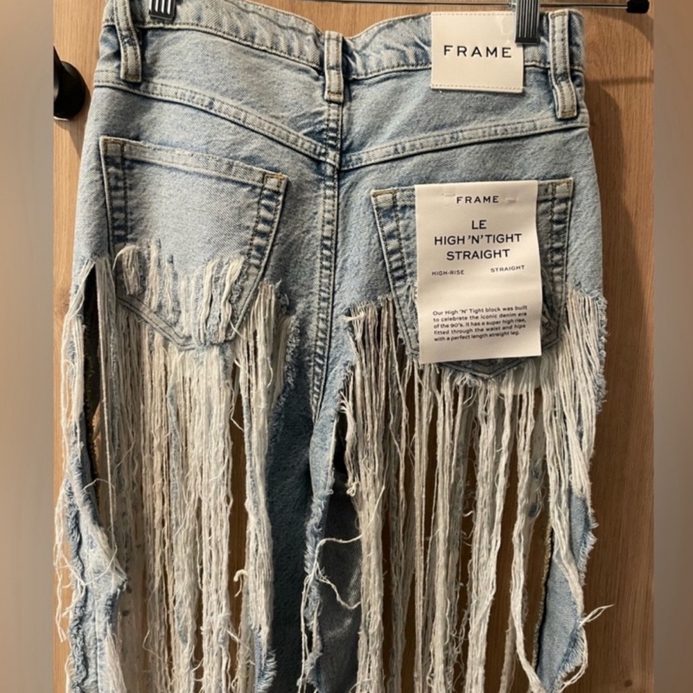 Frame Jeans Straight Leg (RARE!).Atelier Le High 'N' Tight Straight Utopia Shred - Picture 4 of 12